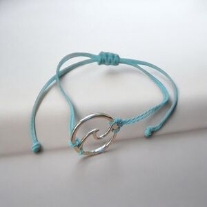 Silver Wave Charm Bracelet